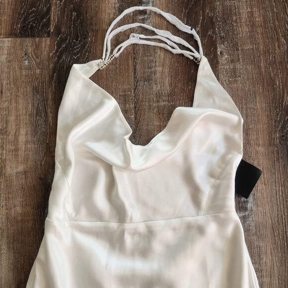 Retrofete Eve Dress in Ivory Size Medium Maxi Open Back Cowl Neckline NWT Bridal - Picture 4 of 15